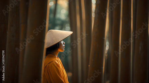 person looking through bamboo  generative art photo