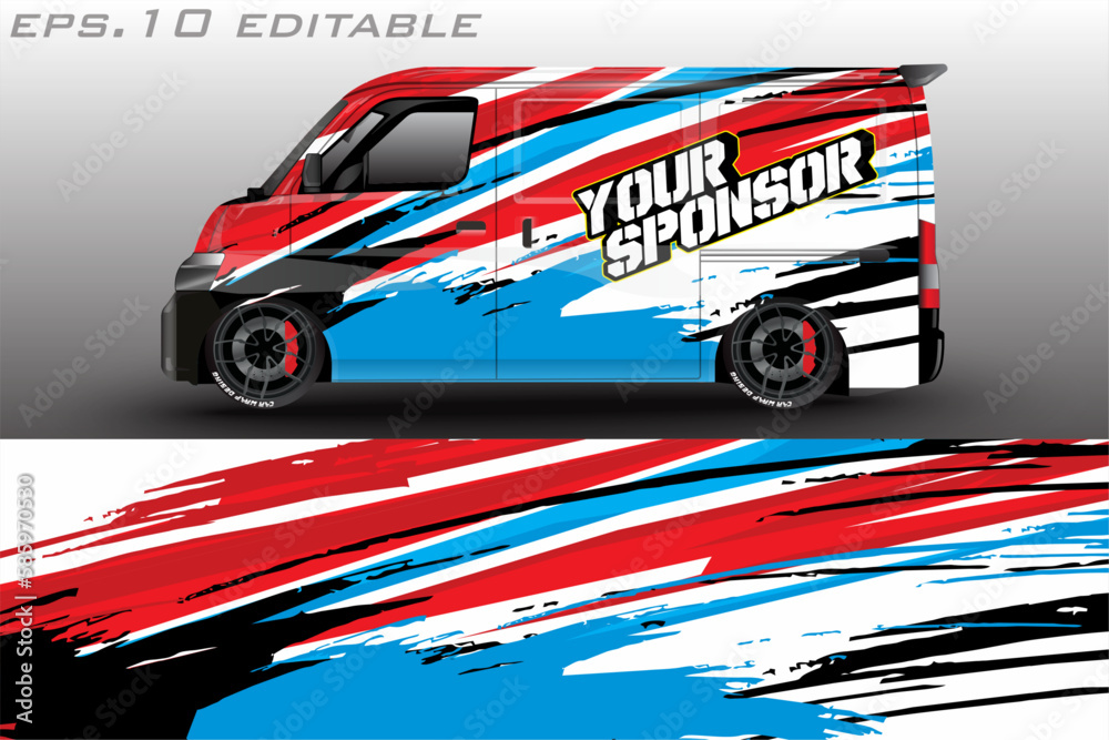 Car graphic vector design. abstract racing shape with modern camouflage design for vehicle vinyl wrap