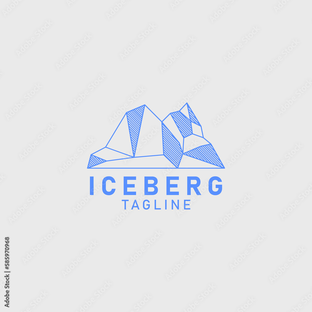 iceberg glacier brand logo company simple design