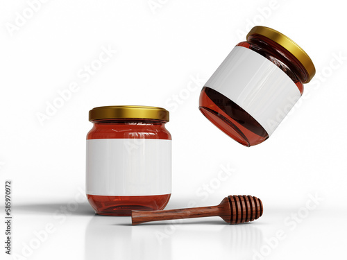 3D rendered honey jar 