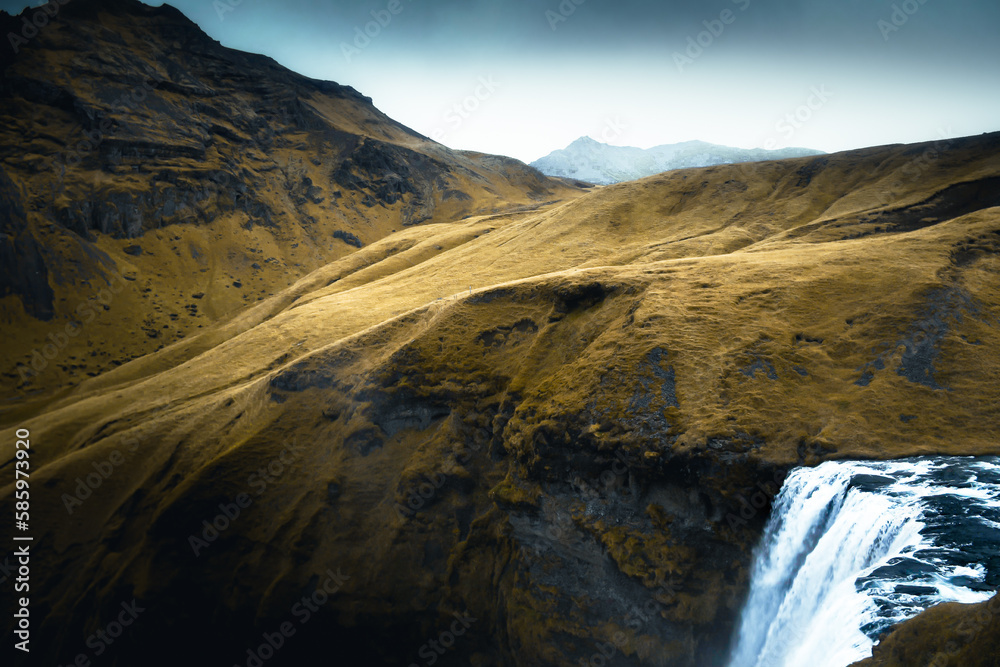 The beautiful Skogafoss waterfall in Iceland
