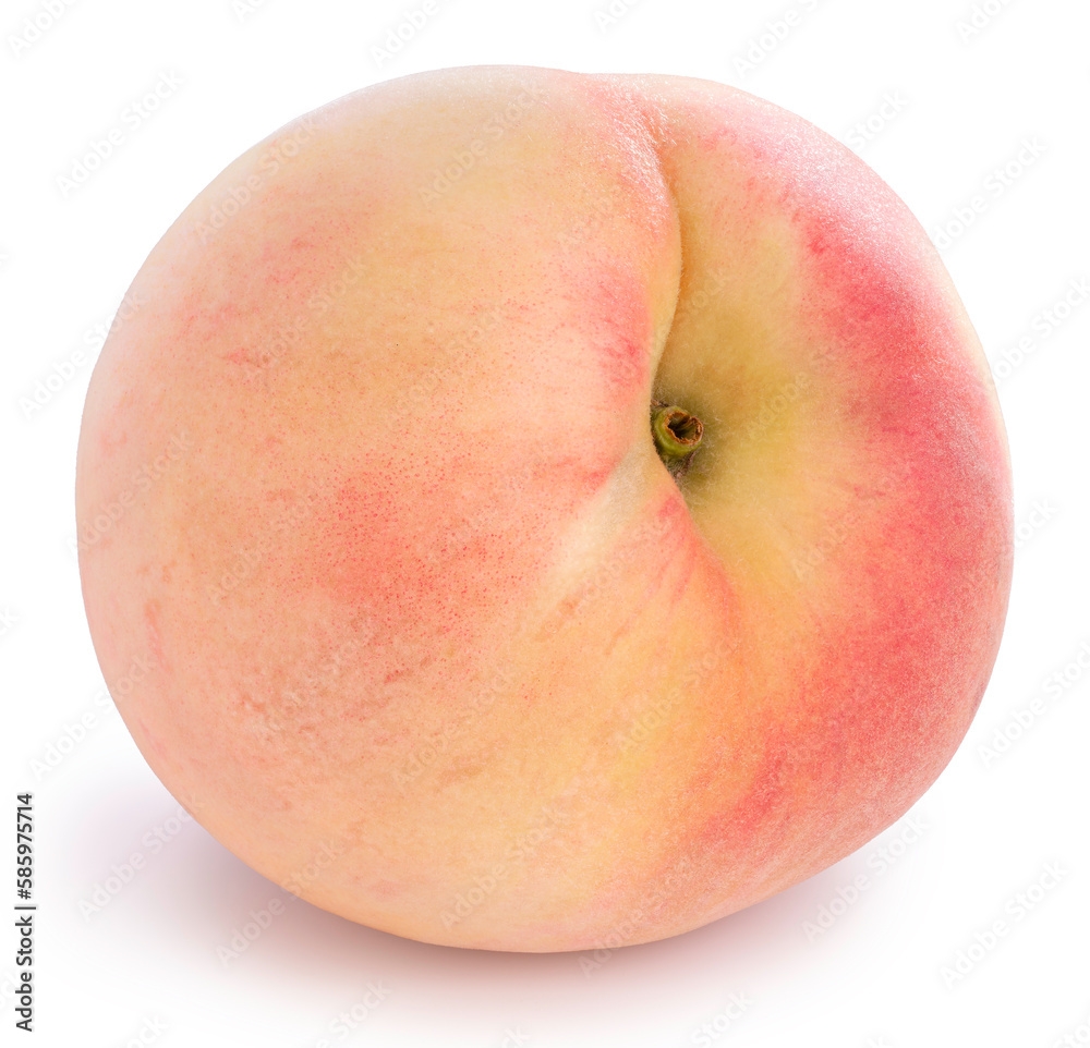 Yellow and Pink Peach fruit with leaf isolated on white background, Fresh White Peach on White Background With clipping path. Yellow and Pink Peach fruit with leaf isolated on white background, Fresh White Peach on White Background With clipping path.