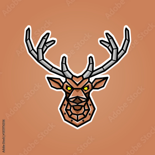 vector illustration of deer robot