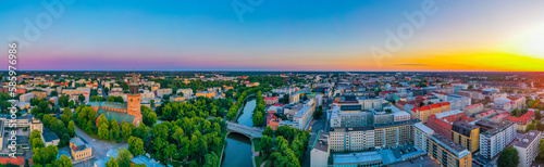 Panorama view of Turku, Finland photo