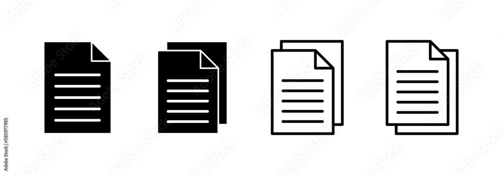 Document icon vector for web and mobile app. Paper sign and symbol. File Icon Document icon vector for web and mobile app. Paper sign and symbol. File Icon