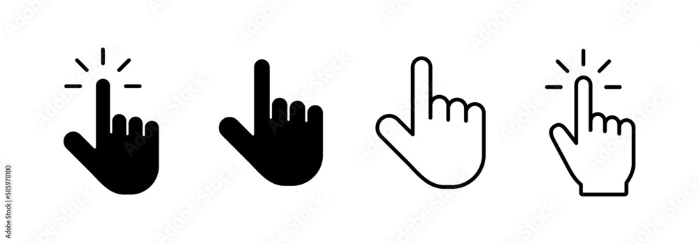 Hand cursor icon vector for web and mobile app. cursor sign and symbol. hand cursor icon clik Hand cursor icon vector for web and mobile app. cursor sign and symbol. hand cursor icon clik