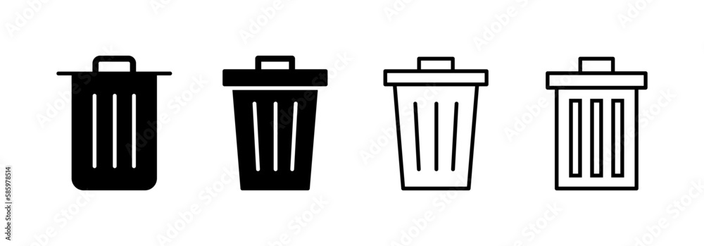 Trash icon vector for web and mobile app. trash can icon. delete sign and symbol. Trash icon vector for web and mobile app. trash can icon. delete sign and symbol.