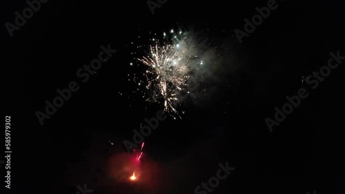 Fireworks on the Beach in Banda sea photo