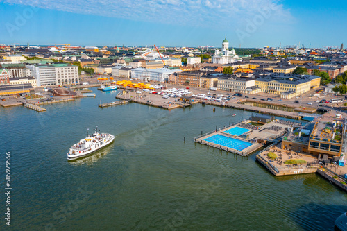 Panorama view of Helsinki in Finland photo