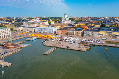 Panorama view of Helsinki in Finland photo