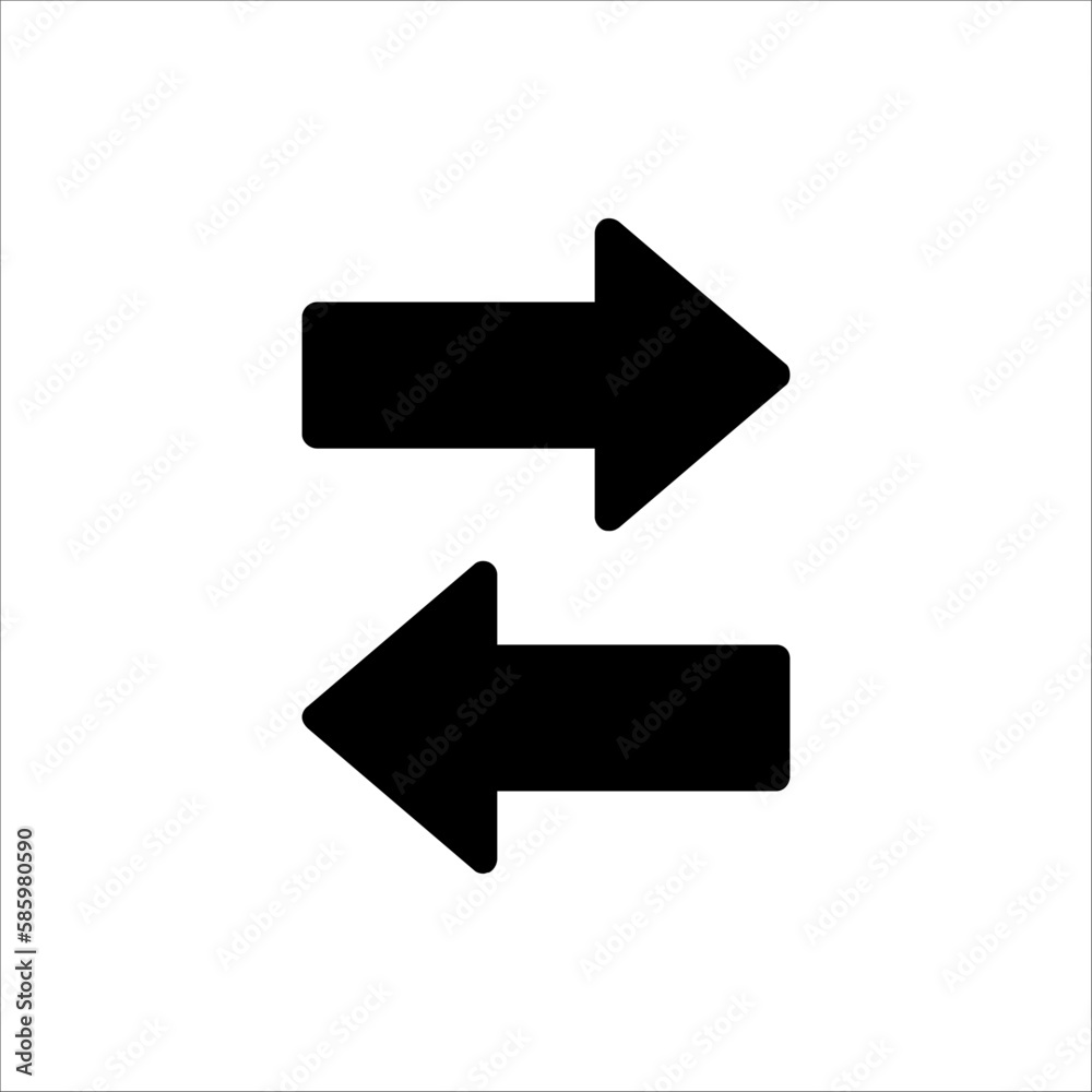 double reverse arrow, replace icon, exchange linear sign, vector illustration on white background double reverse arrow, replace icon, exchange linear sign, vector illustration on white background