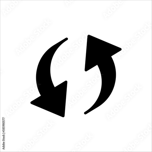 double reverse arrow, replace icon, exchange linear sign, vector illustration on white background