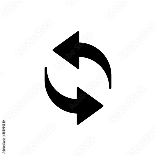 double reverse arrow, replace icon, exchange linear sign, vector illustration on white background