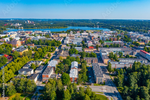 Aerial view of Finnish town Hämeenlinna photo