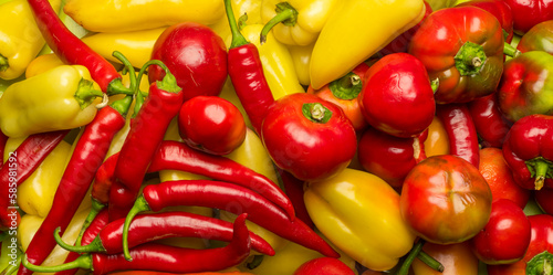 red and green pepper for background