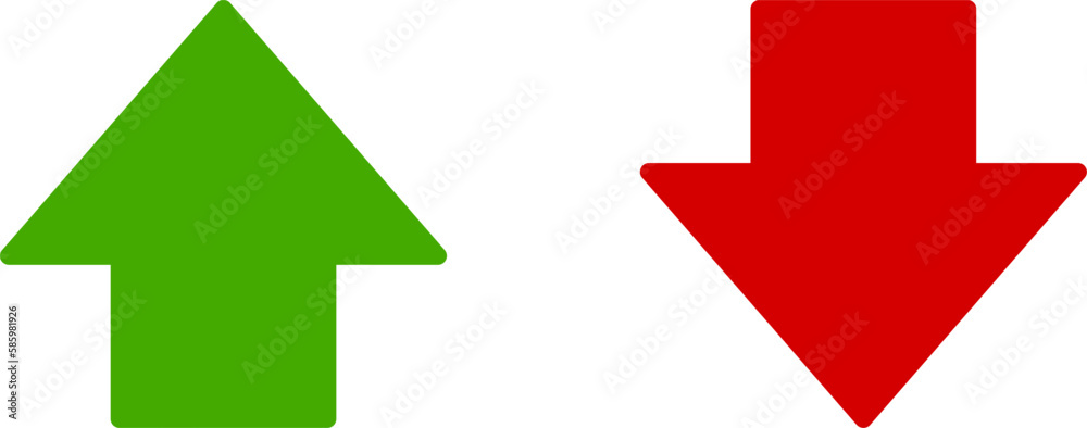 Green Up and Red Down Arrow Icons with Rounded Edges. Vector Image. Green Up and Red Down Arrow Icons with Rounded Edges. Vector Image.