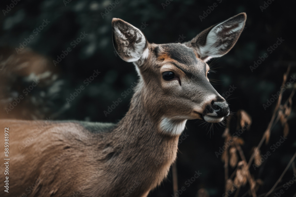 beautiful image focusing on a wild deer.