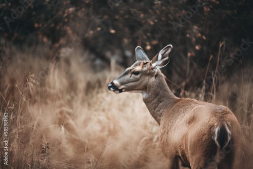 beautiful image focusing on a wild deer.