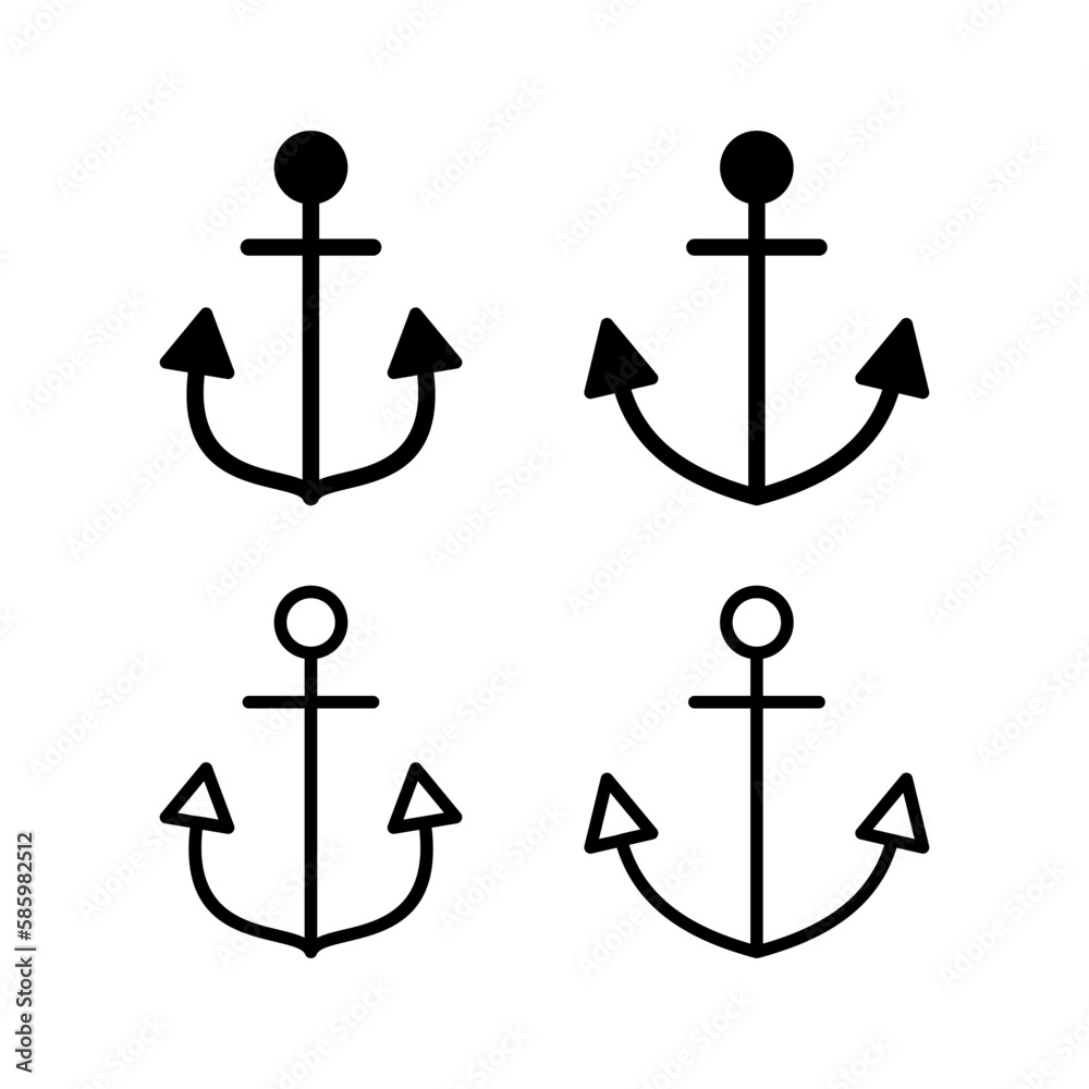 Anchor icon vector illustration. Anchor sign and symbol. Anchor marine icon.v Anchor icon vector illustration. Anchor sign and symbol. Anchor marine icon.v