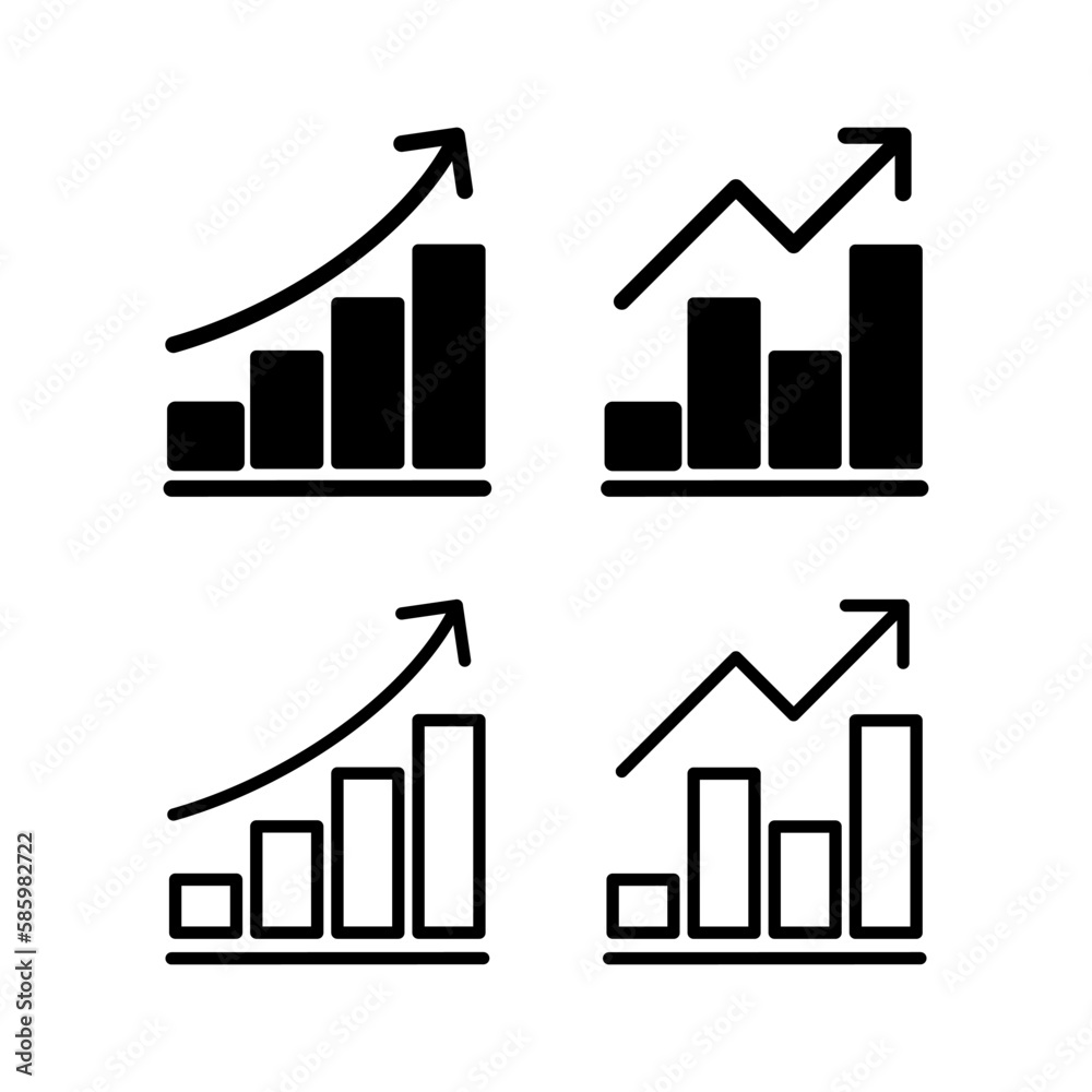Growing graph Icon vector illustration. Chart sign and symbol. diagram icon Growing graph Icon vector illustration. Chart sign and symbol. diagram icon