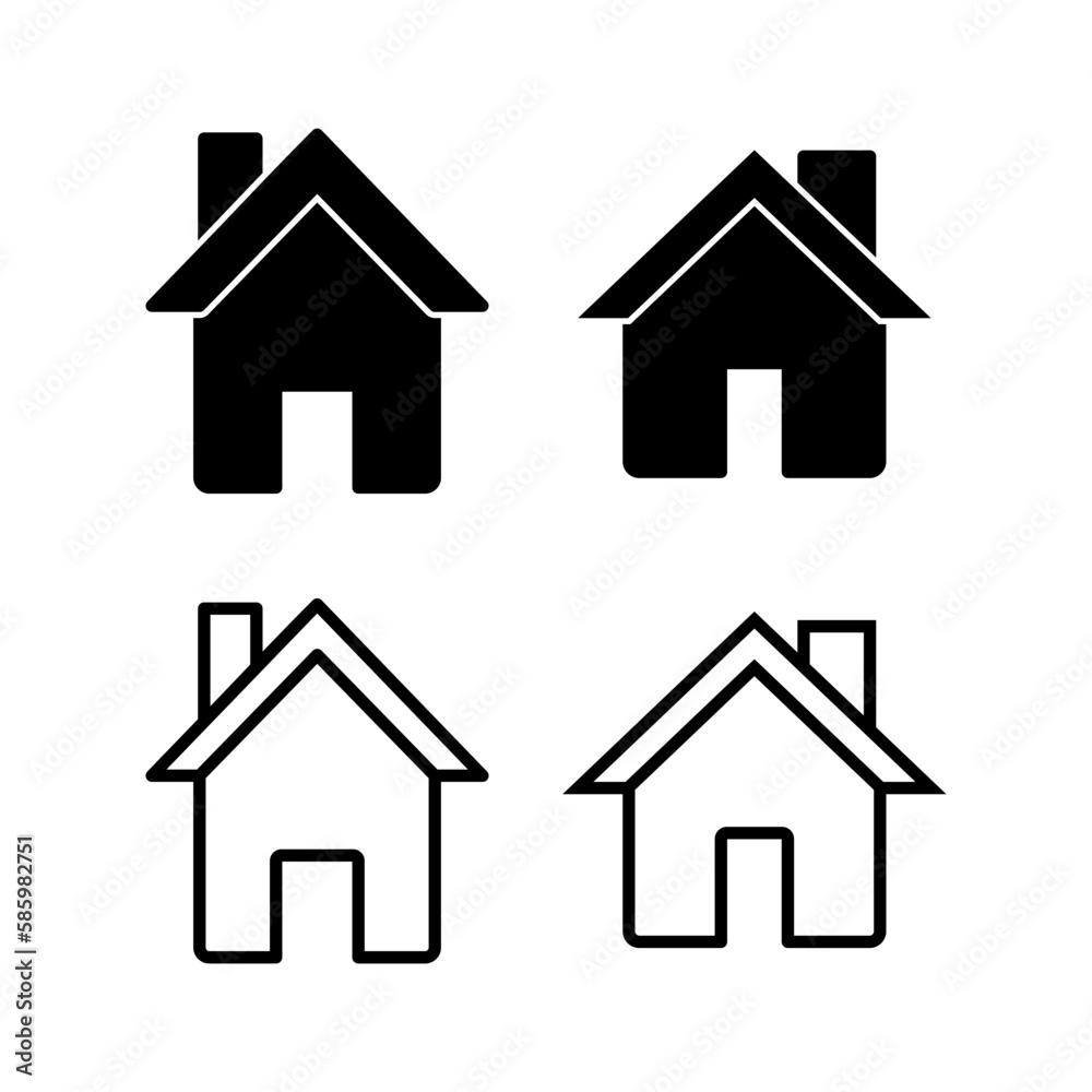 Home icon vector illustration. House sign and symbol Home icon vector illustration. House sign and symbol