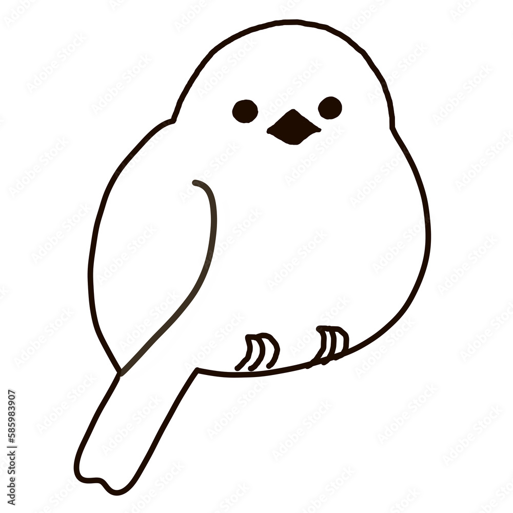 正面を向いたシマエナガのイラスト 正面を向いたシマエナガのイラスト