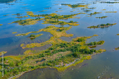 Panorama view of Kvarken archipelago in Finland photo