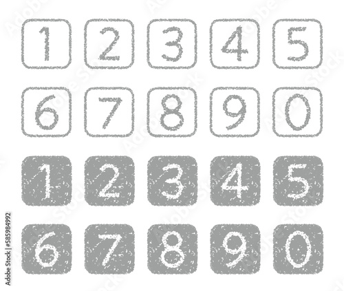 Wallpaper Mural クレヨン素材　手描きの数字アイコンセット Torontodigital.ca