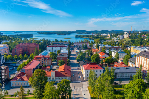 Panorama of Finnish town Kuopio photo