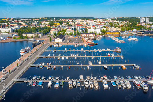 Panorama of the port of Kuopio, Finland photo