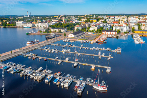 Panorama of the port of Kuopio, Finland photo