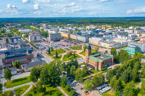 Aerial view of Finnish town Joensuu photo