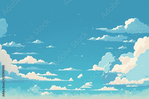2D flat clean sky pattern background Generative AI