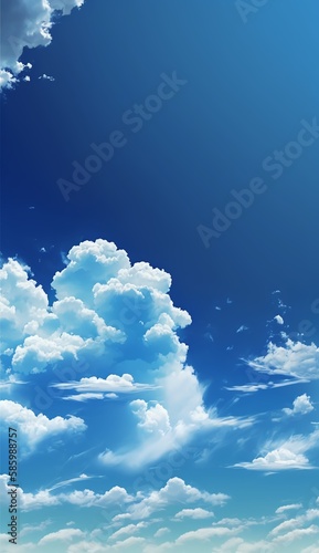 blue sky white clouds pure sky material background Generative AI