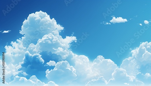 sky white clouds pure sky material background,Generative AI