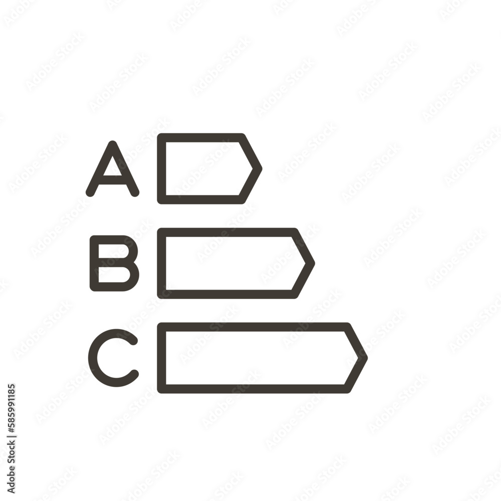 Vector Thin Line Icon Linear Outline Stroke Illustration Of Energy Label Rating In A House 1379