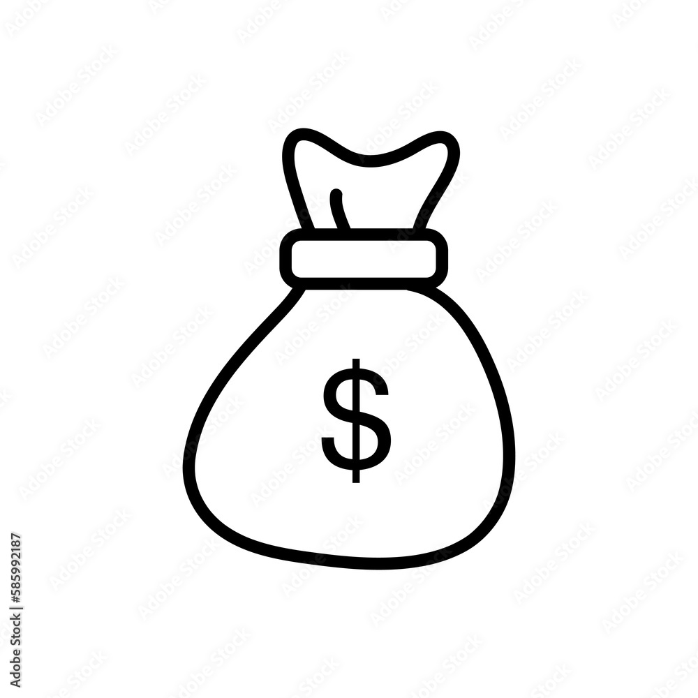 Money bag vector icon flat illustration on white background..eps