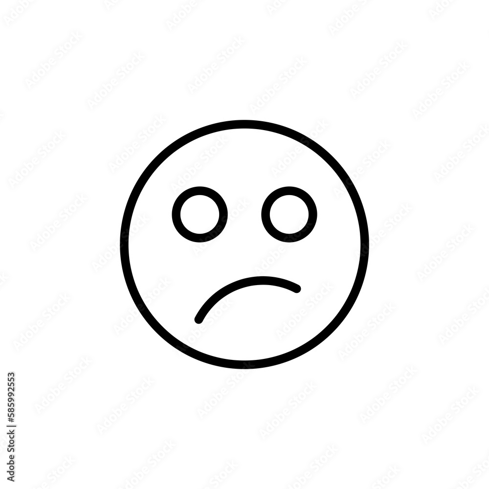 Simple emoji line icon. Stroke pictogram. Vector illustration isolated on a white background..eps Simple emoji line icon. Stroke pictogram. Vector illustration isolated on a white background..eps