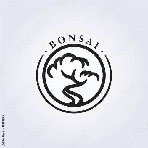 Logo of a bonsai tree isolated on a white background  - logo design concept