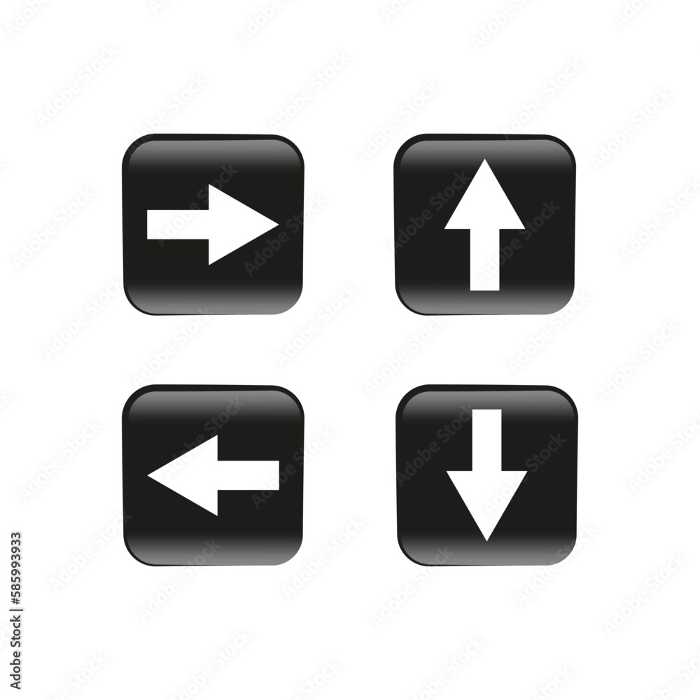 Buttons arrows squares on white background. Vector illustration. Buttons arrows squares on white background. Vector illustration.