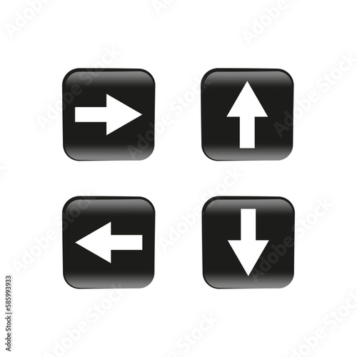 Free Download Buttons arrows squares on white background. Vector illustration. - GFXLoad