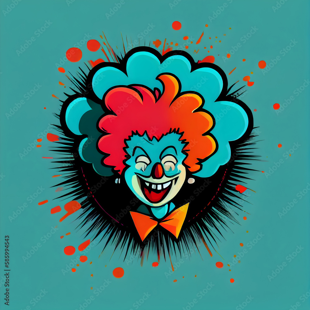 Colorful Clown Illustration. Generative ai