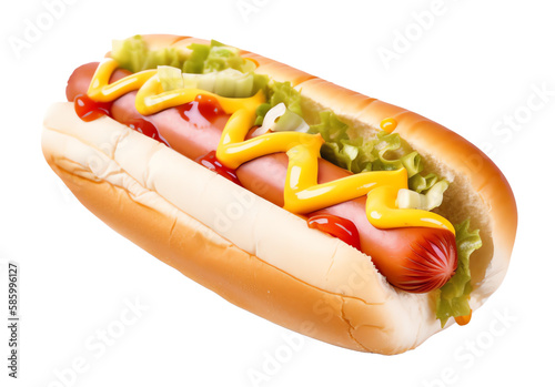 Fotografia hot dog sandwich isolated on a transparent background