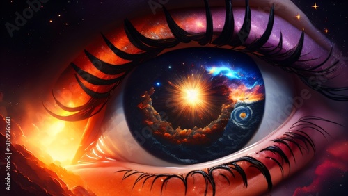 O olho de Deus no espaço