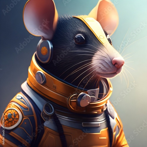 Rato astronauta bonito e focado photo