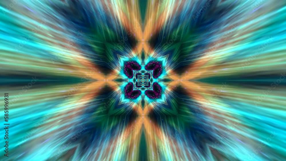 Abstract loop animation with colorful fractal pattern movements