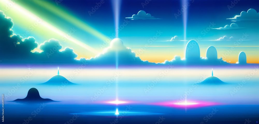 A Divine Backdrop of Heavenly Clouds Generative AI Art Illustration