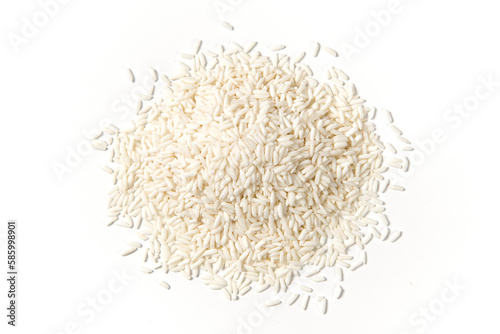 Organic glutinous rice or sticky rice isolated on white background.