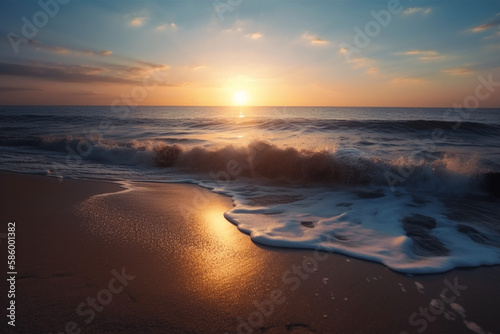 sunset over the sea generative ai