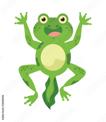 Jumping gecko mascot tropical